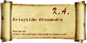 Krisztián Alexandra névjegykártya
