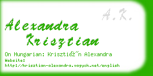 alexandra krisztian business card